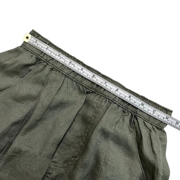 Luz Ballestero Womens Linen Pullon Pants Green S Lagenlook Minimalist Breathable - Picture 6 of 9